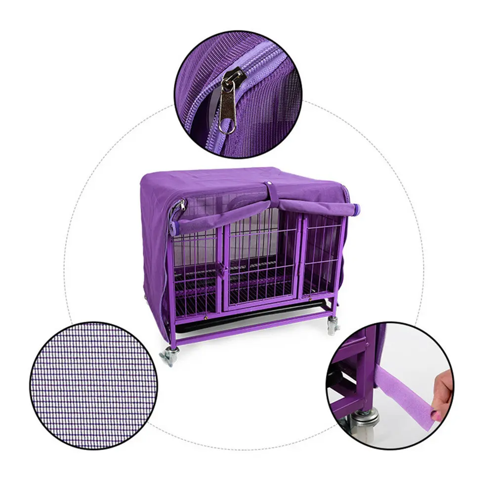 

Strong Mesh Dog Crate Cover Breathable Summer Kennel Net for Pets Protection Comfort Access Purple Size S