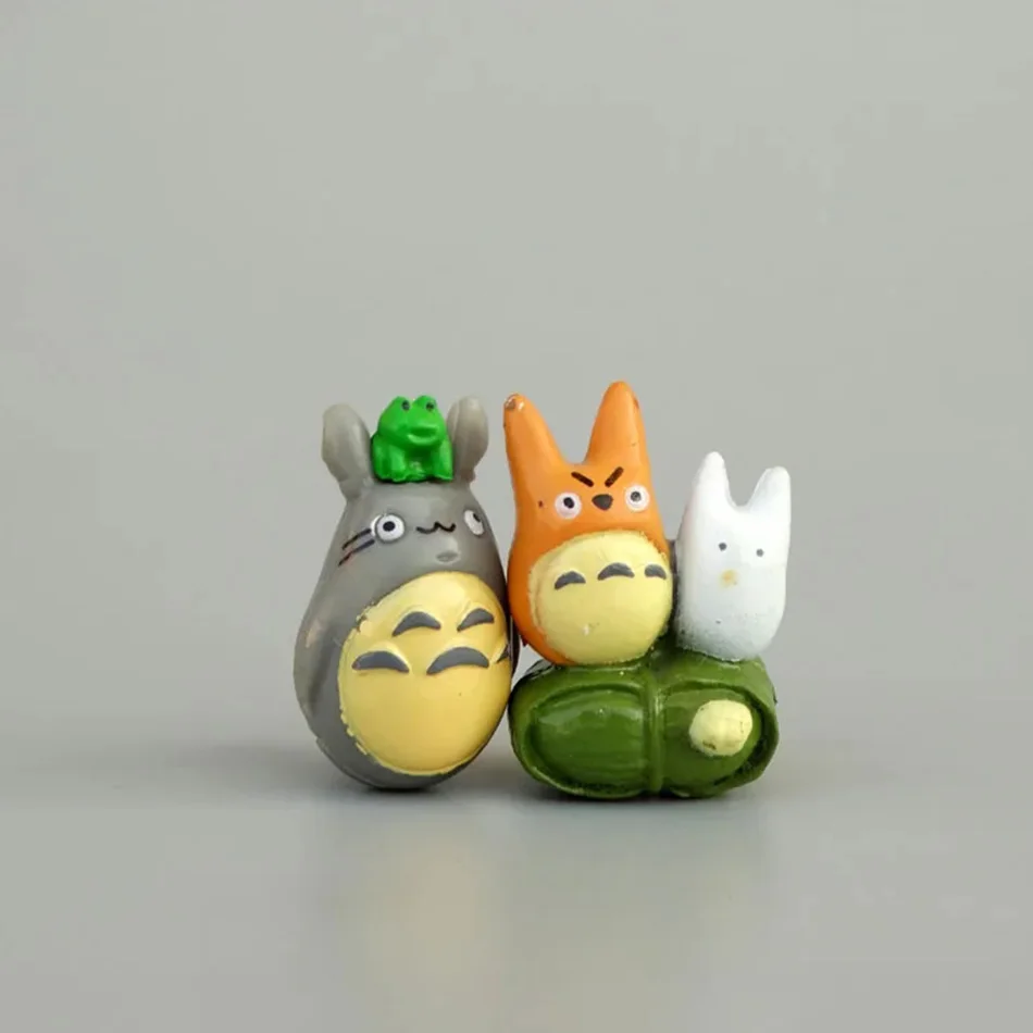 12-teiliges Set Totoro-Figuren Mini-Statuen Niedliche Mikro-Landschaft Auto-Ornament Miyazaki Hayao Serie Kindergeschenk Dekorative Sammlerstücke – Detail 8