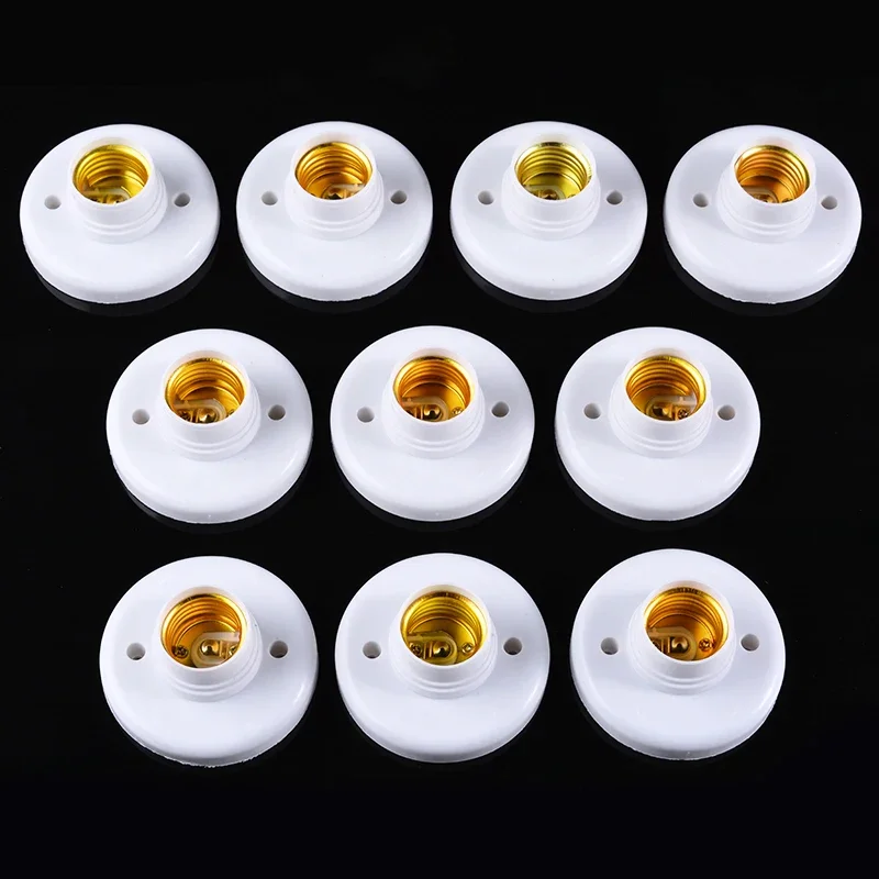 10Pcs E27 Plastic Light Pendant Lamp Holder Screw Cap Socket Round Fixing Bases For Lamps Adapter