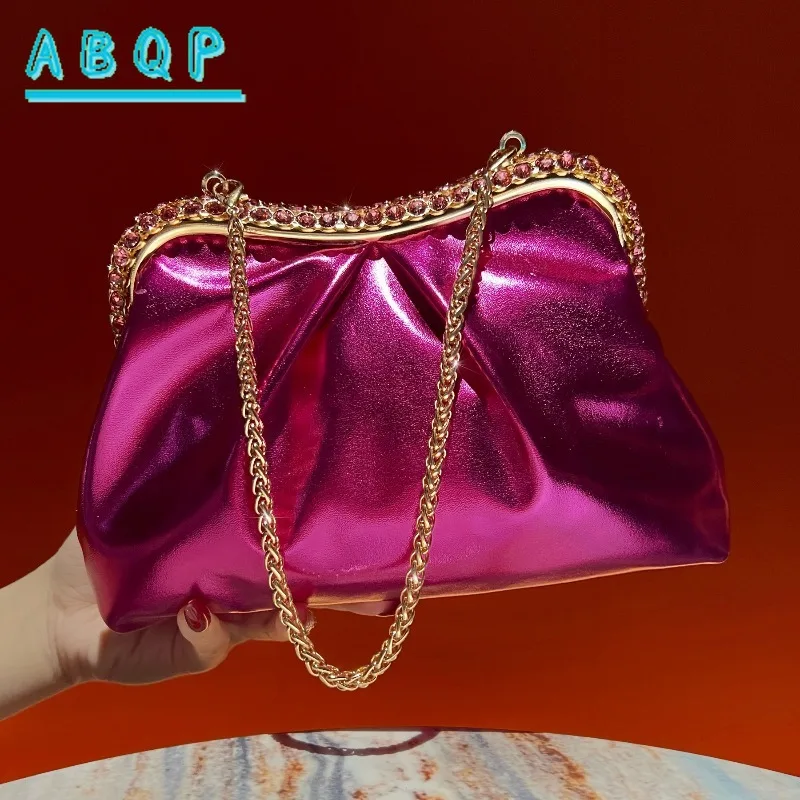 ABQP New Evening Women's Bag Luxury Brand Dinner Party Clutch Bright Leather Personalized Fashion Women's Shoulder Crossbody Bag