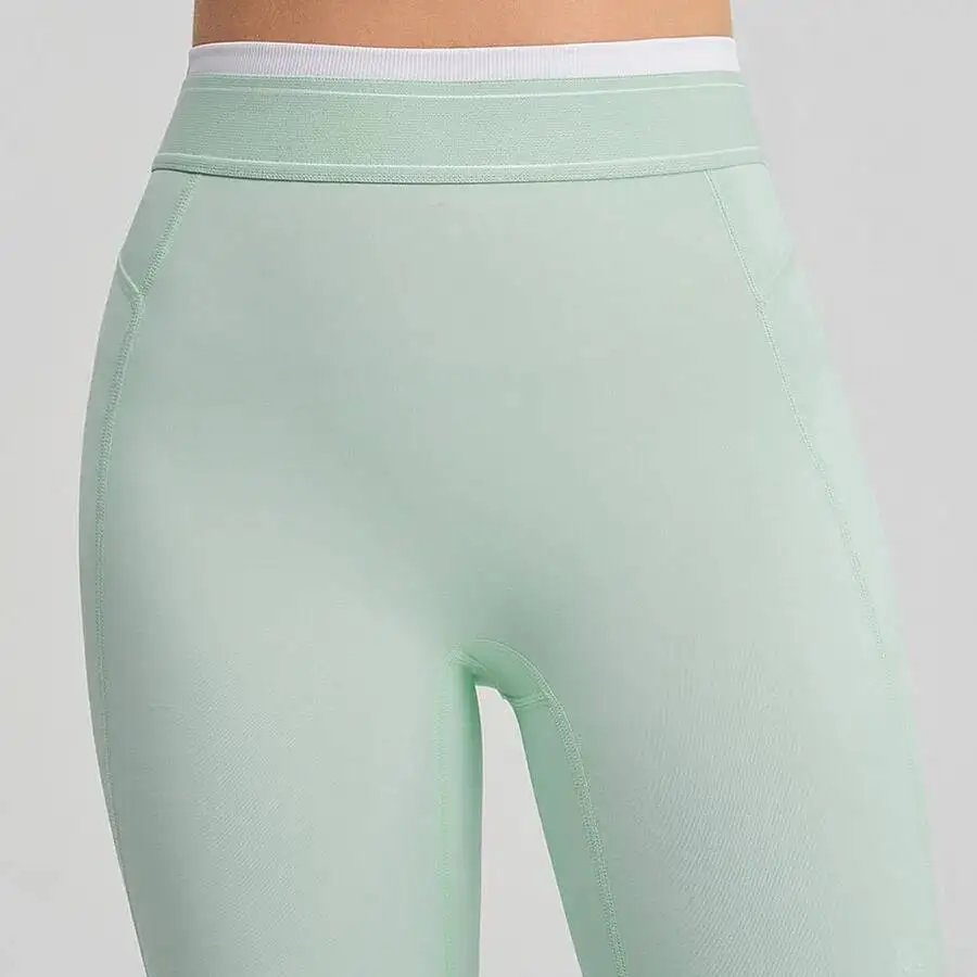 

Женские спортивные костюмы S Fiess, брюки для йоги с высокой талией и акцентом в белую полоску, встроенный спортивный бюстгальтер, леггинсы, комплект для спортзала из предметов