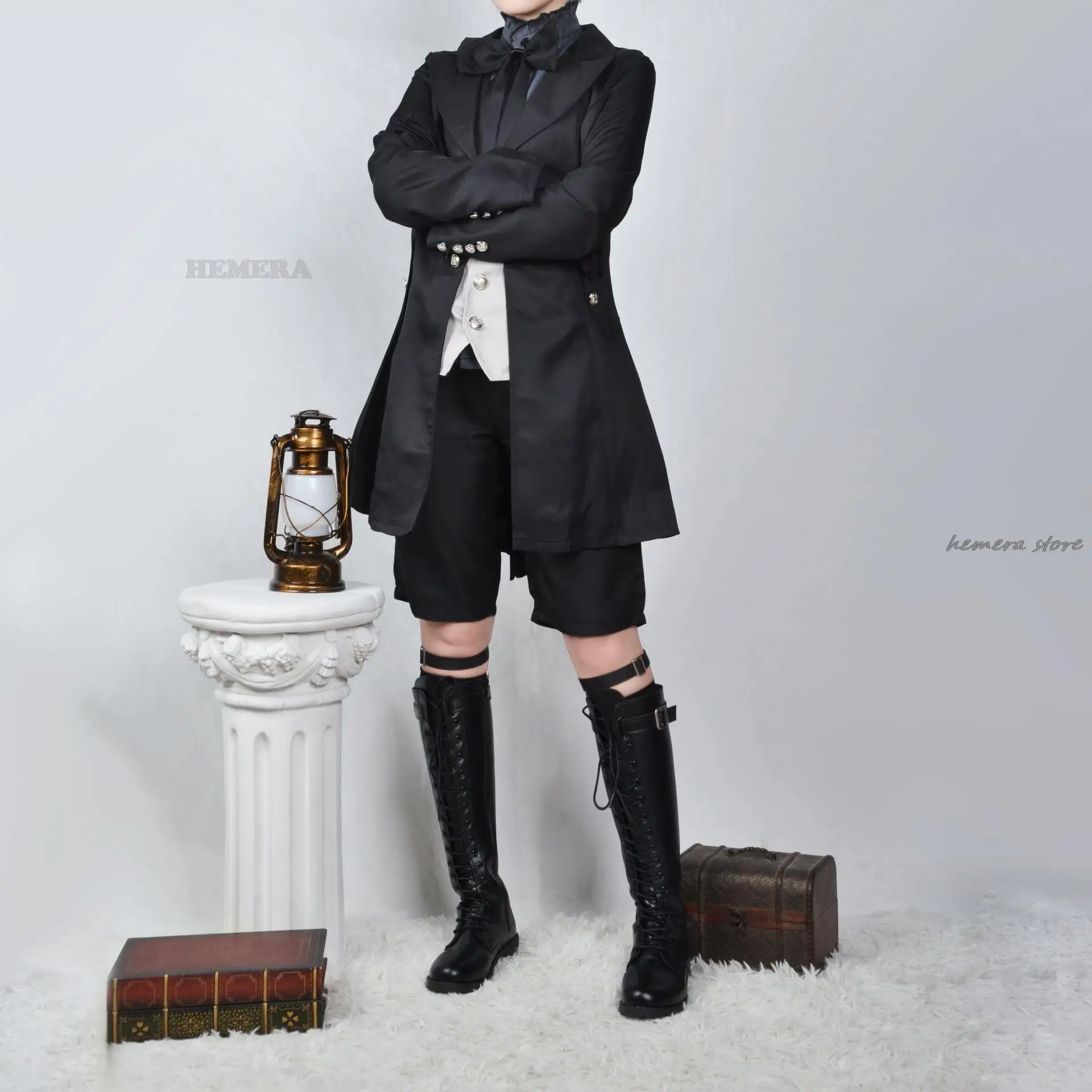 เครื่องแบบชุดคอสเพลย์ผู้หญิงผีเชียงดำ Ciel phantomhive ชุดอนิเมะญี่ปุ่นสำหรับปาร์ตี้งานเฉลิมฉลองวันฮาโลวีน