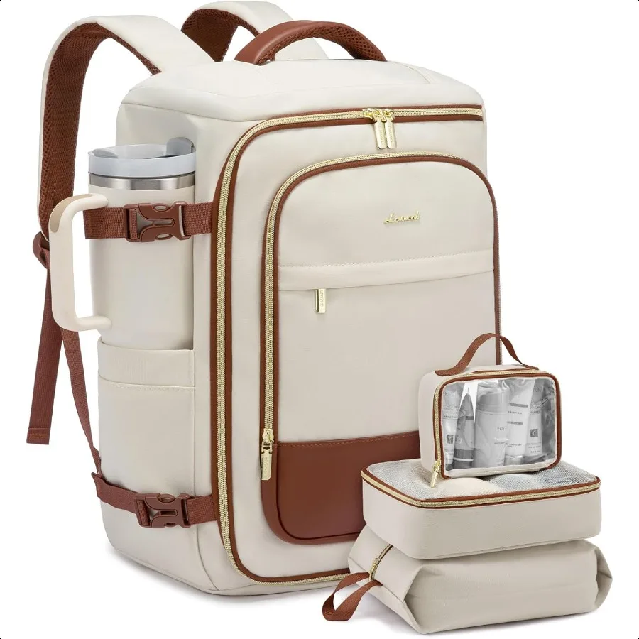 

Large Travel Backpack for Women 40L TSA Appd Backpack with 3 Packing Cubes Personal Item Bag Fits 17 Laptop WaterResistant Carr