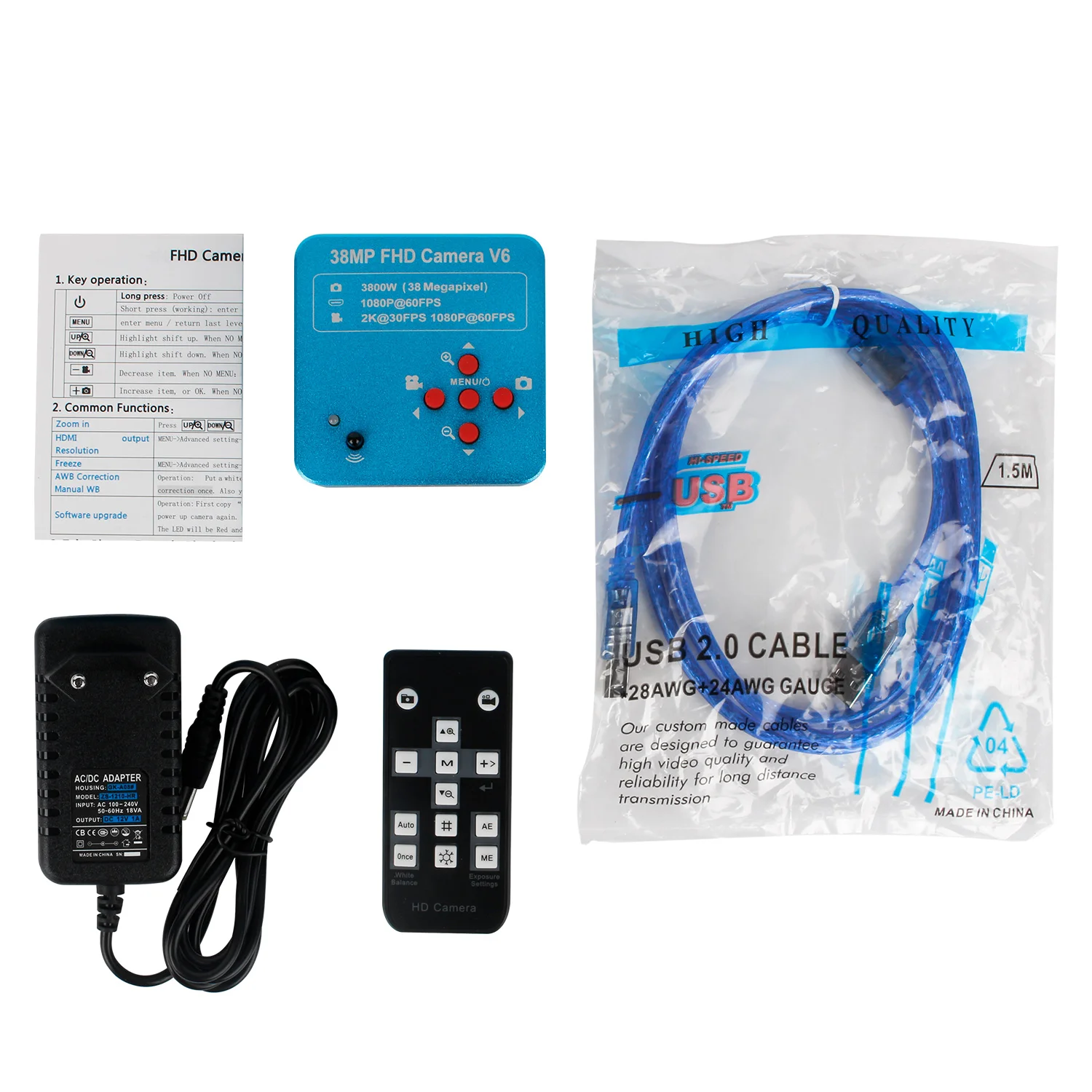 

38MP Electronic Video Recording Microscope Camera Use for Monocular Microscope Trinocular Microscope