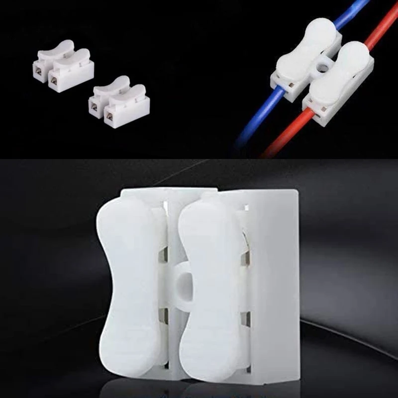 55 Pcs Push Quick Wire Cable Connector, Wire Connector Kit, Spring Type Wire And Cable Connector White Terminal Block