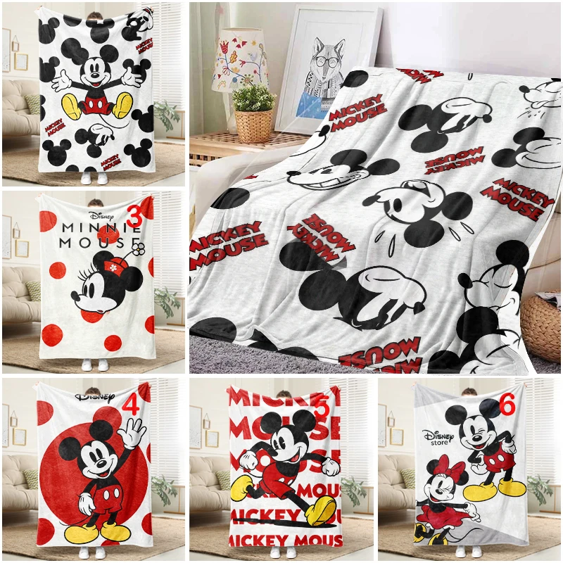 

Disney Mickey Mouse Expression Blanket Flannel Throw Warm Sofa Bed Cover Home Decor