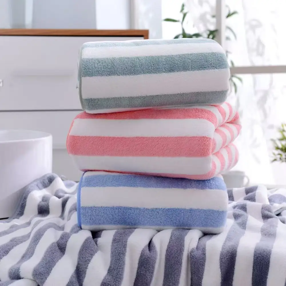 Colorido adulto hogar baño pelo rayas absorbente rápido baño conjuntos suaves adultos toallas playa toalla De mano toallas Toallas De Baño