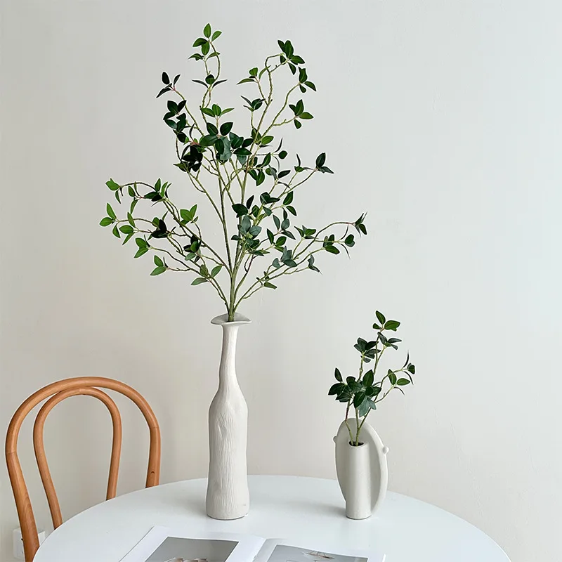 Bendable Cuttable Washable Long Ficus & Aglaia Branches, Fake Greenery for Home Living Room Photography Decor
