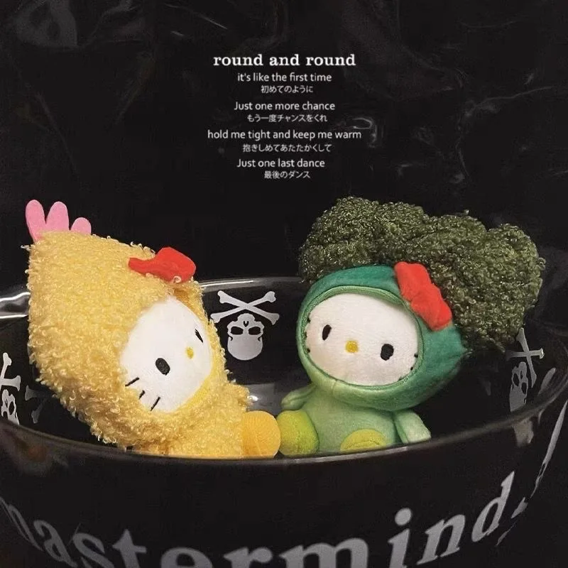 

Kawaii HelloKittys Plush Doll Broccoli Fried Shrimp Bag Cartoon Pendant Cute Ornament Girls Gift Decorative Toy