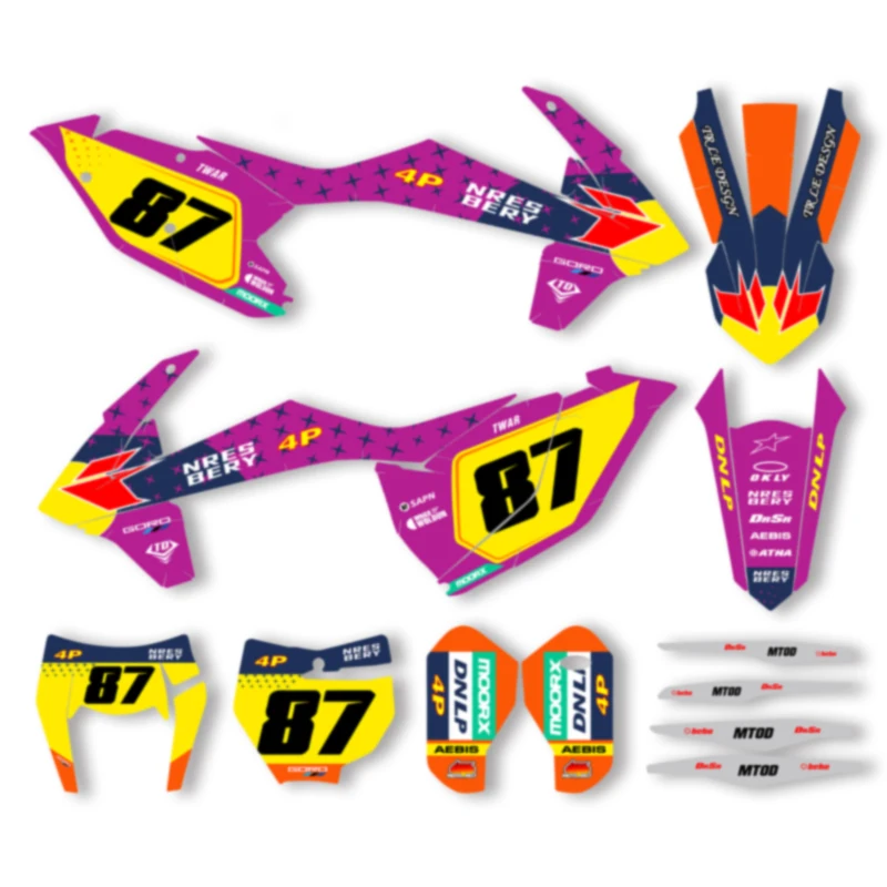 

Powerzone Motorycle Graphic Stickers Kits for KTM 125 200 250 300 350 450 500 EXC EXCF XCW 2017 2018 2019 SX SXF 2016 2017 2018