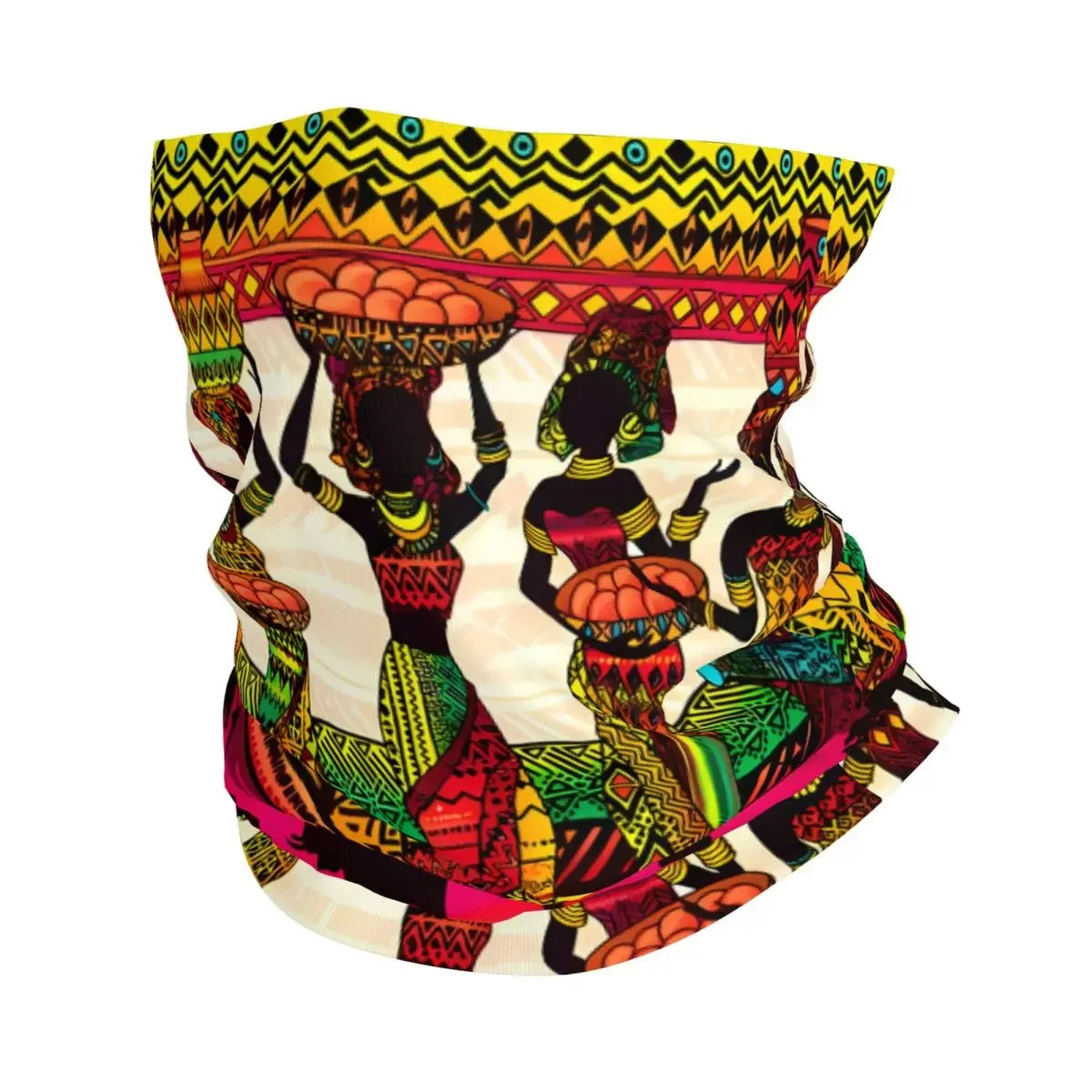 African Tribal Women Art Scarf Neckerchief Neck Face Mask Polyester