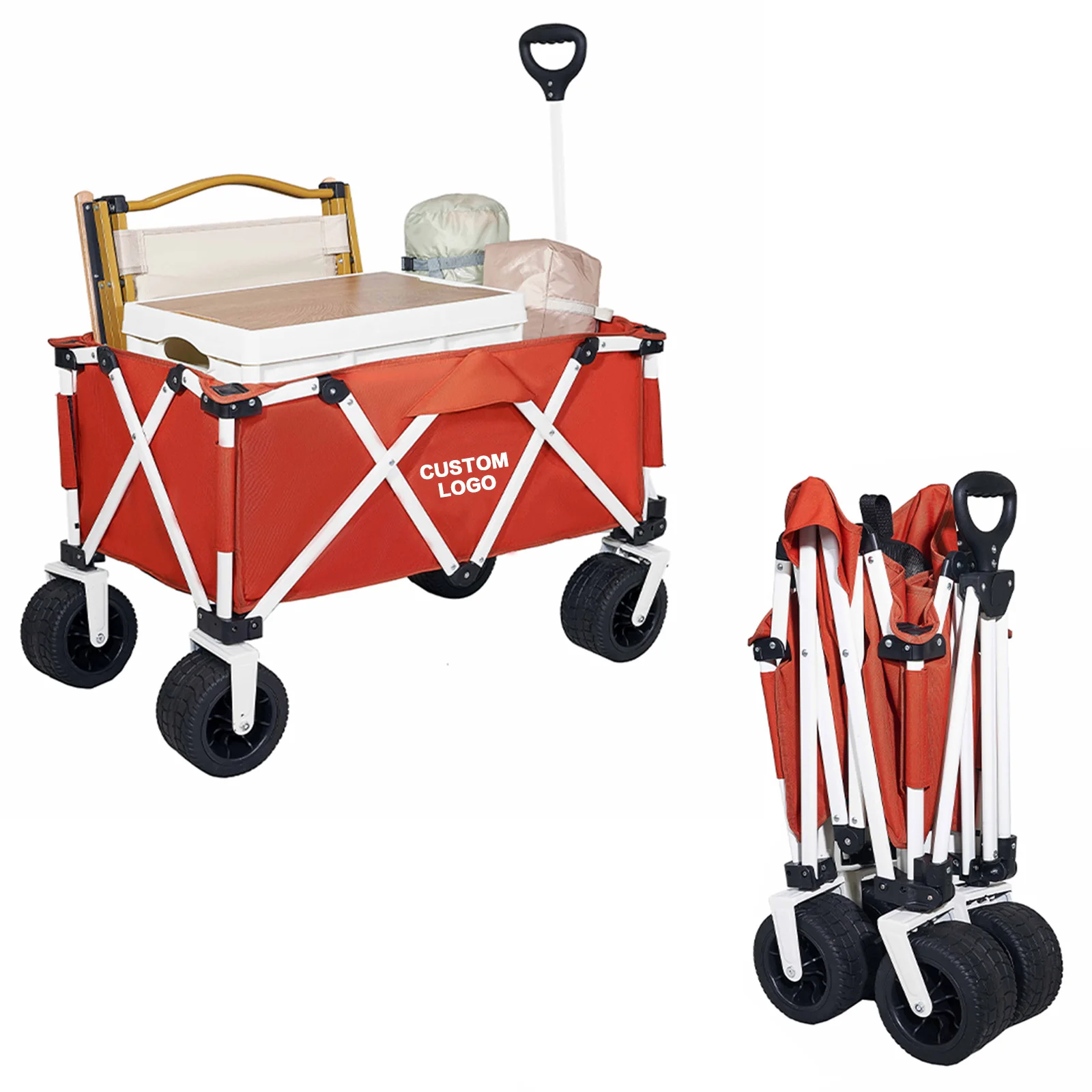 

Foldable Utility Grocery Trolley Wagon Cart, for Camping Beach Outdoor Garden Shopping
