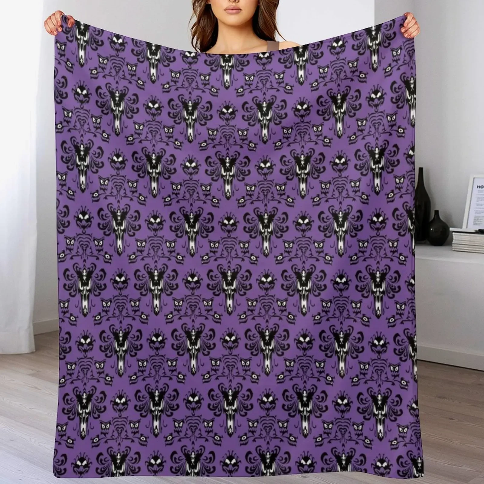 

Haunted Mansion Wallpaper Throw Blanket Thermals For Travel Hair Blankets