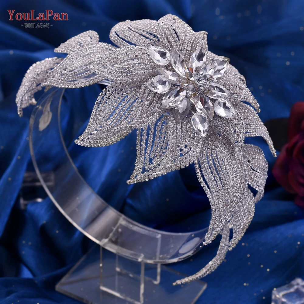 

YouLaPan Bridal Headband Wedding Rhinestone Headpiece Princess Hair Accessories Bride Hair Ornaments Pageant Headdress HP455