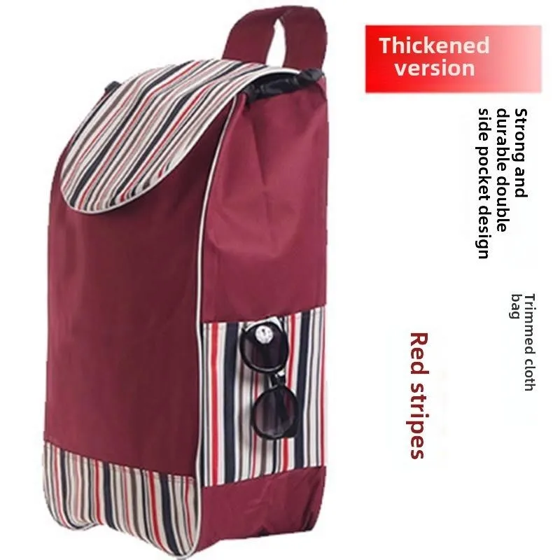 

Водонепроницаемая большая двухслойная сумка-тележка из оксфордской ткани для покупок овощей, портативная тележка с выдвижной ручкой