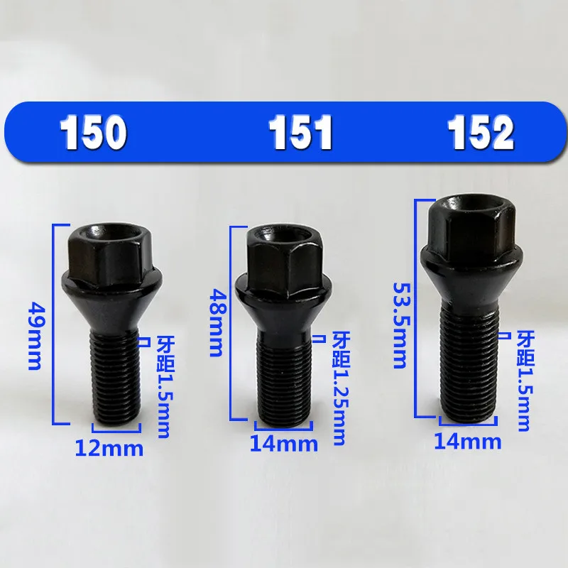 5Pcs Wheel Nut Stud Bolt 36136781150 36136781151 36136781152 For BMW E70 E70N E71 F20 F21 F22 F45 F30 F31 F34 F35 F80 F32 F33