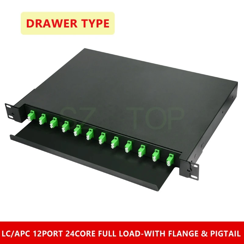 

12 Port UPC Fiber Patch Panel Desktop Pigtail Optical Fiber Terminal Box with SC FC LC ST Pigtail Drawer Type Chassis customized