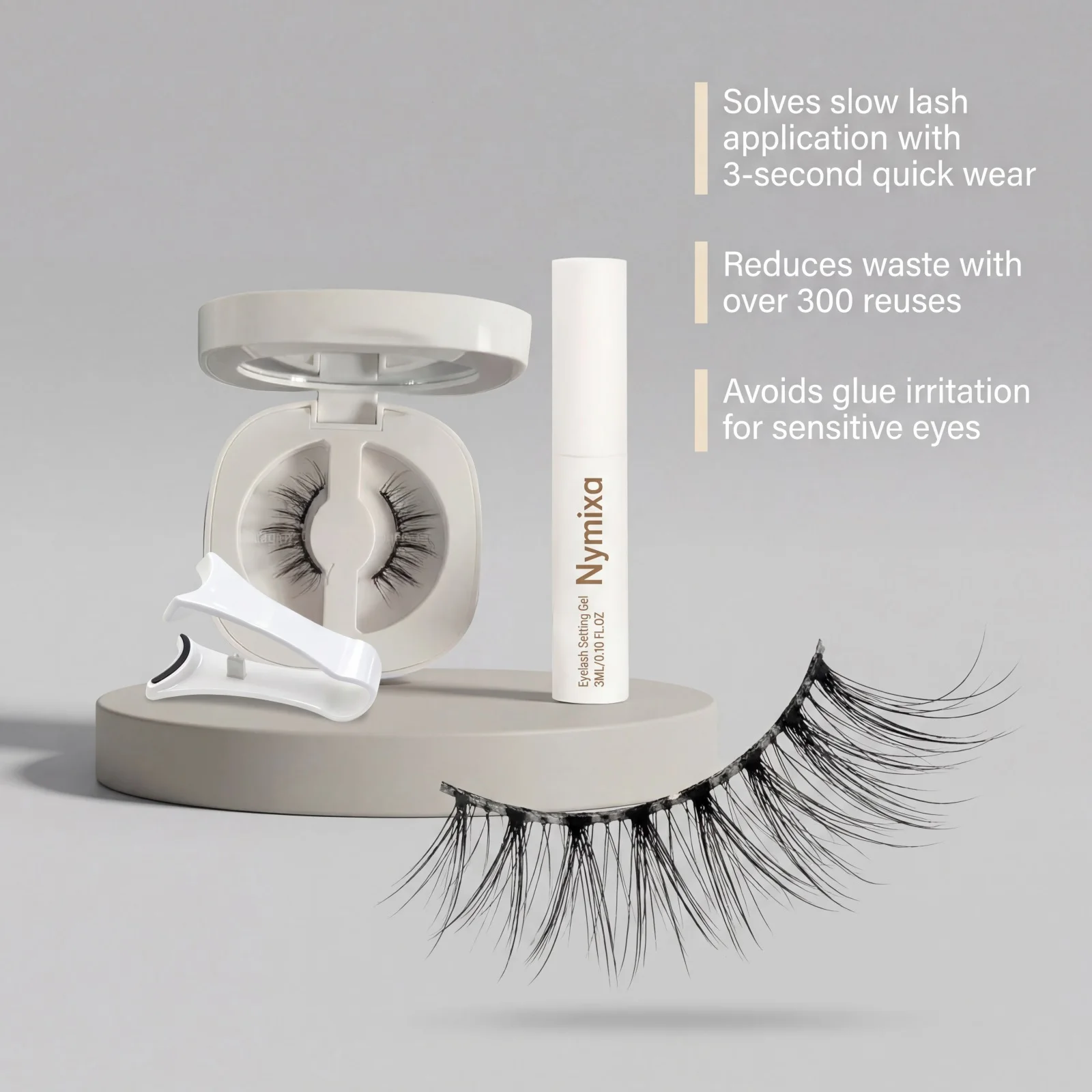 3D Natural Magnetic Eyelashes Reusable Natural Look Soft Magnetic Eyelashes Easy Apply Magnetic Lashes Set for Eye Makeup Tool