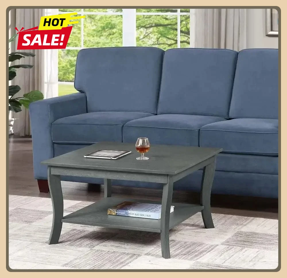 

American Heritage Square Coffee Table, Wirebrush Dark Gray