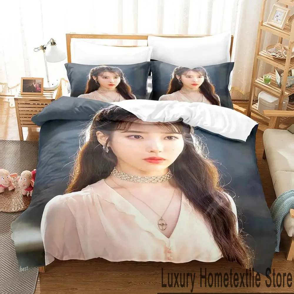 

3D Print Singer IU I Ji Eun Bedding Set Duvet Cover Bed Set Quilt Cover Pillowcase Comforter king Queen Size Boys Adult Bedding