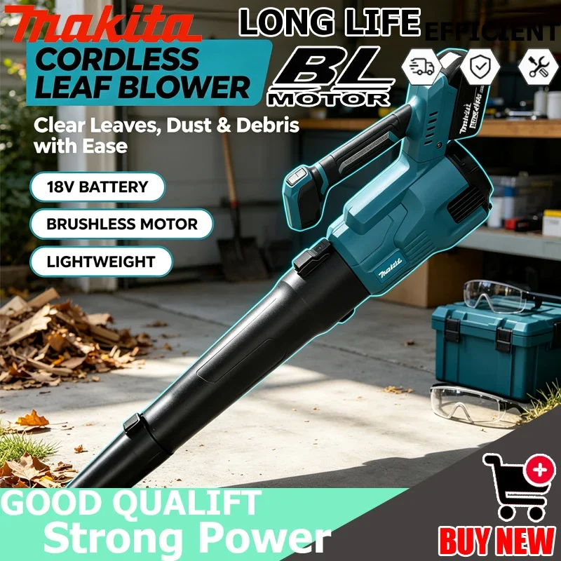 Makita 18V Cordless Handheld Air Blower, Efficient Power Tool for Leaf, Snow & Dust Cleaning, Works with Makita 18V Batteries