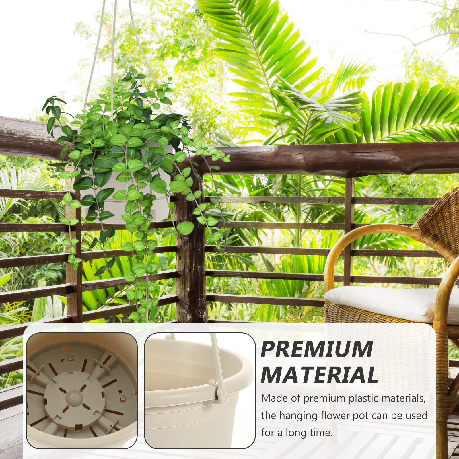 

5Pcs Plastic Hanging Planter Flower Pots for Balcony Indoor Outdoor Hanging Basket Succulent Plant Container Balcony Flower Pot