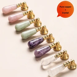 Natural Crystal Solid Brass Small Pulls European Luxury Wardrobe Cupboard Door Drawer Knob Cabinet Furniture Handle Single Hole