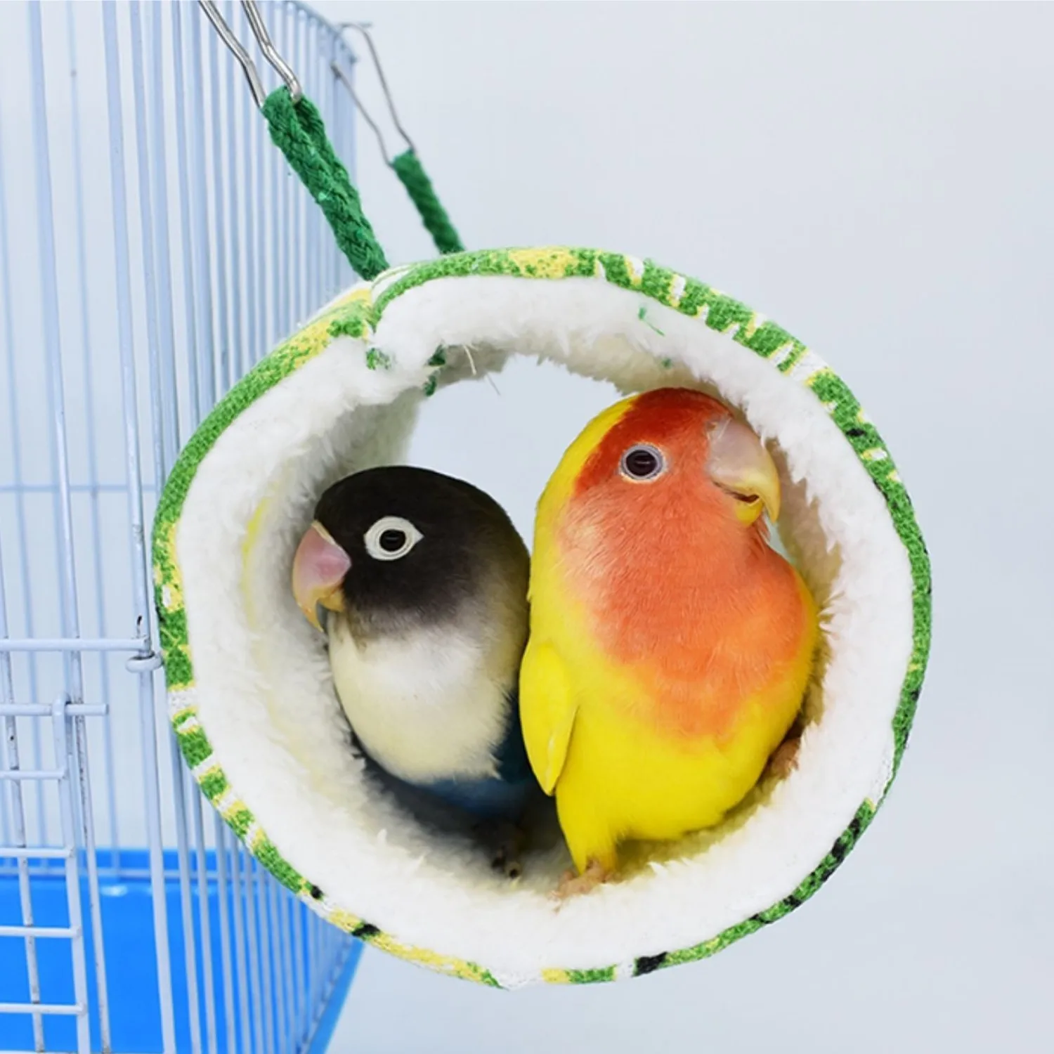 Winter Bird Hanging Hammock Warm Nest Plush Tent Cave Hideout Snuggle to Sleep Playing & Rest for Parrot Hamster Small Pet