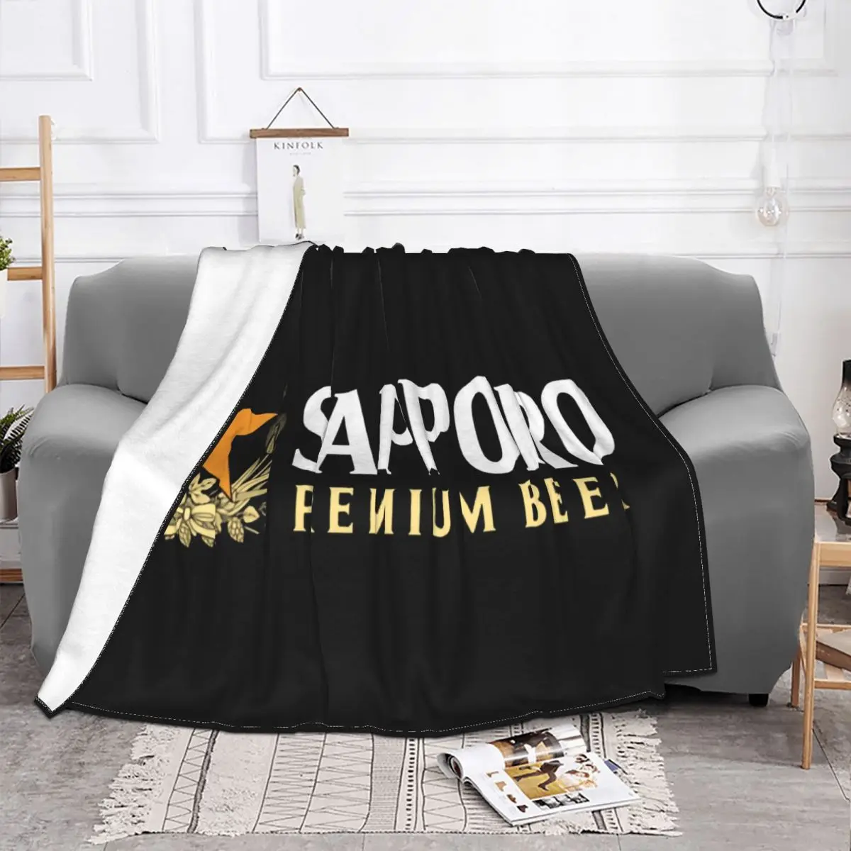 Sapporo Beer Japanese Beer Lager Alcohol Drinking Party Fun Stylish Male More Size 3D Throw Blanket