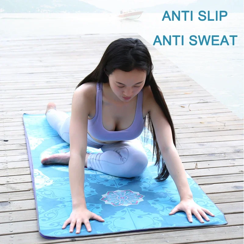 Travel Yoga Mat, Foldable Anti Slip Sports Suede Mat Natural Rubber Tear Resistant Fitness Mat Are Ideal Choices for Pilate