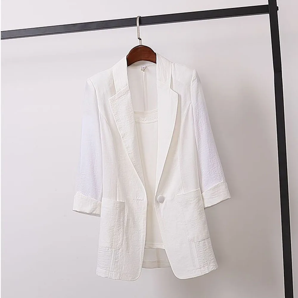 Fashion Large Size Slim Cropped Sleeve Temperament Suit Spring And Autumn Ladies Leisure Korean Loose Suit Jacket Female Tide5XL