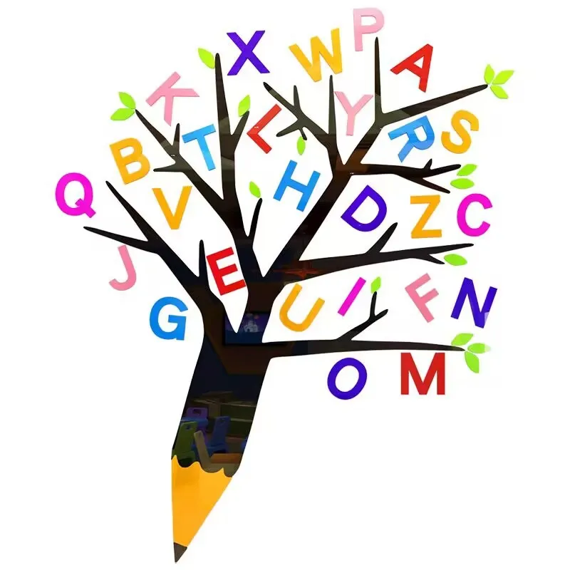 Kindergarten Classroom Wall Decoration Wall Stickers Children Bedroom Room 3D Wall Sticker Painting Alphabet tree Wall Sticker