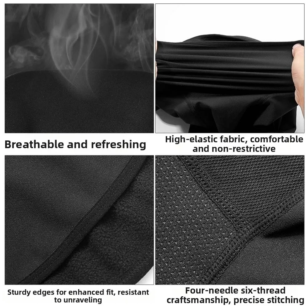 Warm Lining Winter Balaclava Mask Extended Collar Dustproof Guard Cycling Helmet Liner Breathable Panel Elastic Yarn