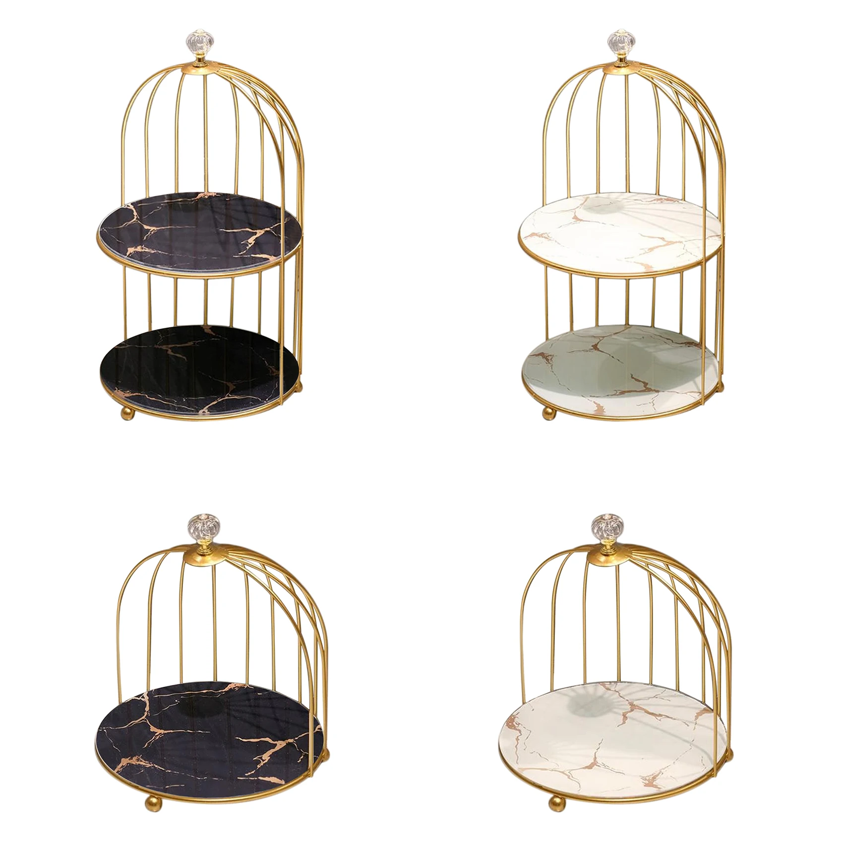 Iron Art Nordic Bird Cage Rack Lipstick Perfume Cosmetic Skin Care Product Storage Rack Finishing Table Rack