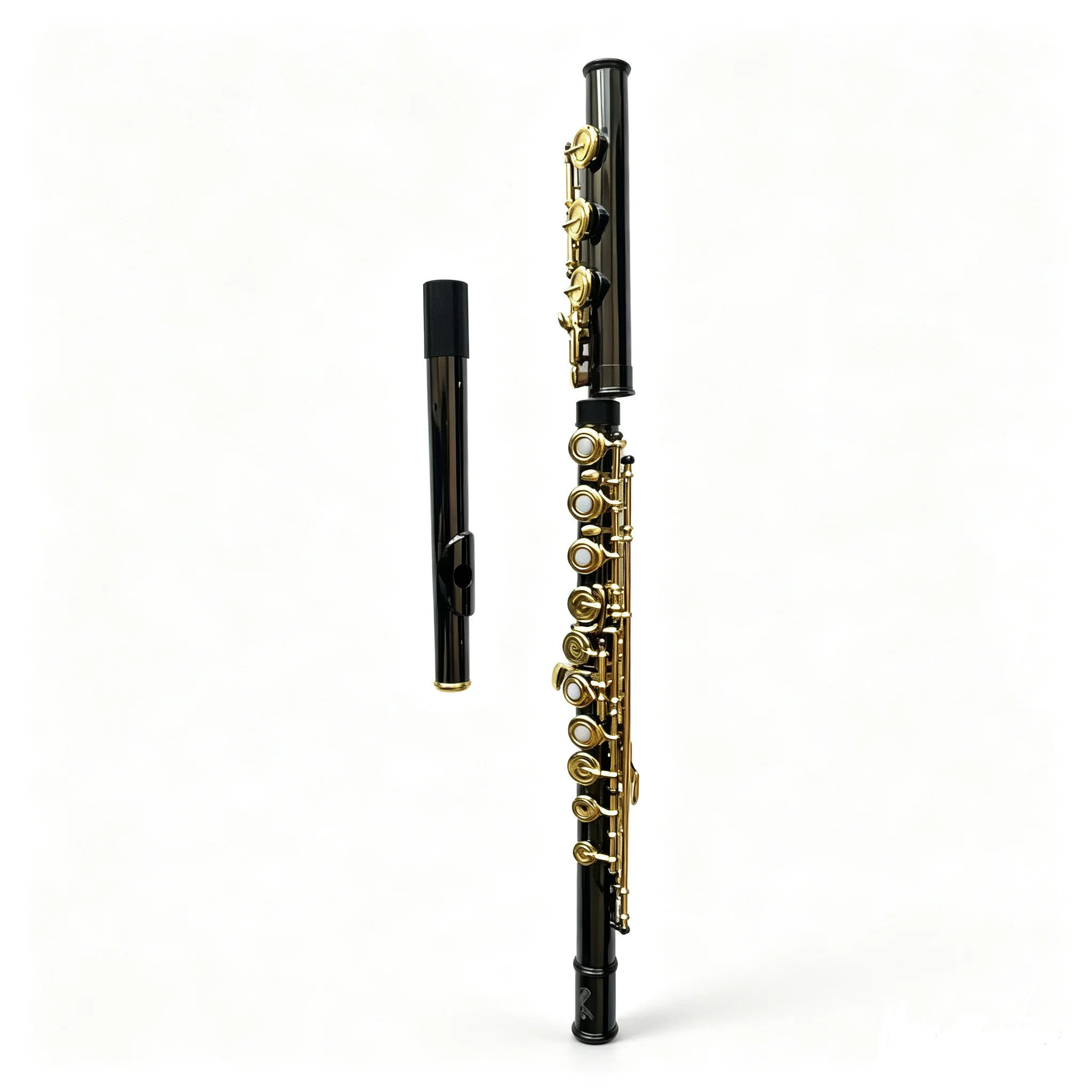 Black Color Body Gold Offset G Key C Tone Flute With 16 Holes and E Mechanism Flute