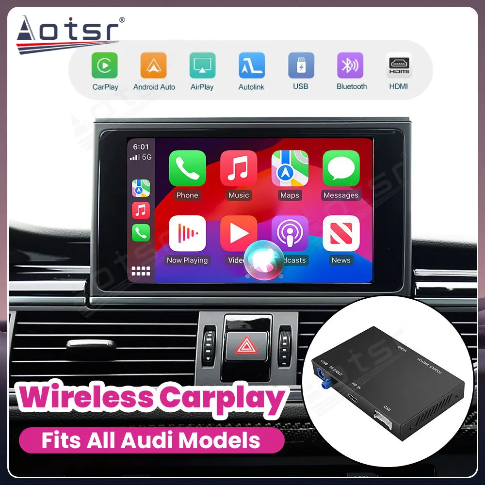 

Wireless Carplay Module Box For Car Ai Box For Audi A1/A4/A6/A7/A8/Q3/Q5/Q7 MMI 3G 2G Voice Control Mirror Link Android Auto Box