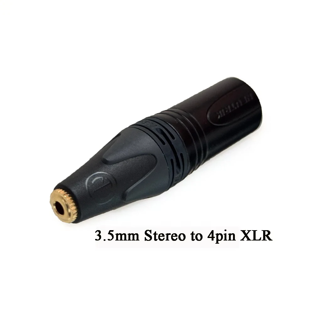 Wysokiej jakości zbalansowany konwerter NEUTRIK 3,5 mm/2,5 mm/4,4 mm żeński na 4-pinowy zbalansowany męski XLR