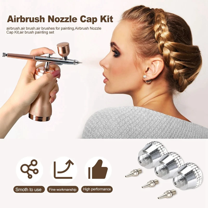 Airbrush Nozzle Cap Kit, Airbrush Agulha Peças De Reposição, Agulhas De Limpeza, 42pcs