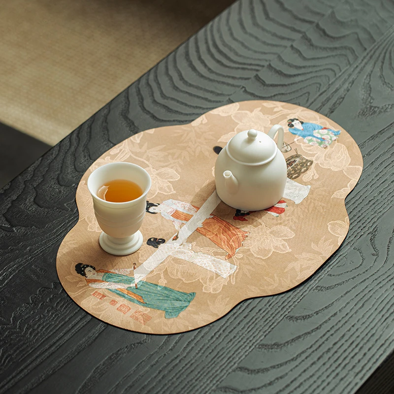 Ladies tea party Chinese zen dry brew party waterproof table mat tea tray mat tablecloth tea ceremony accessories