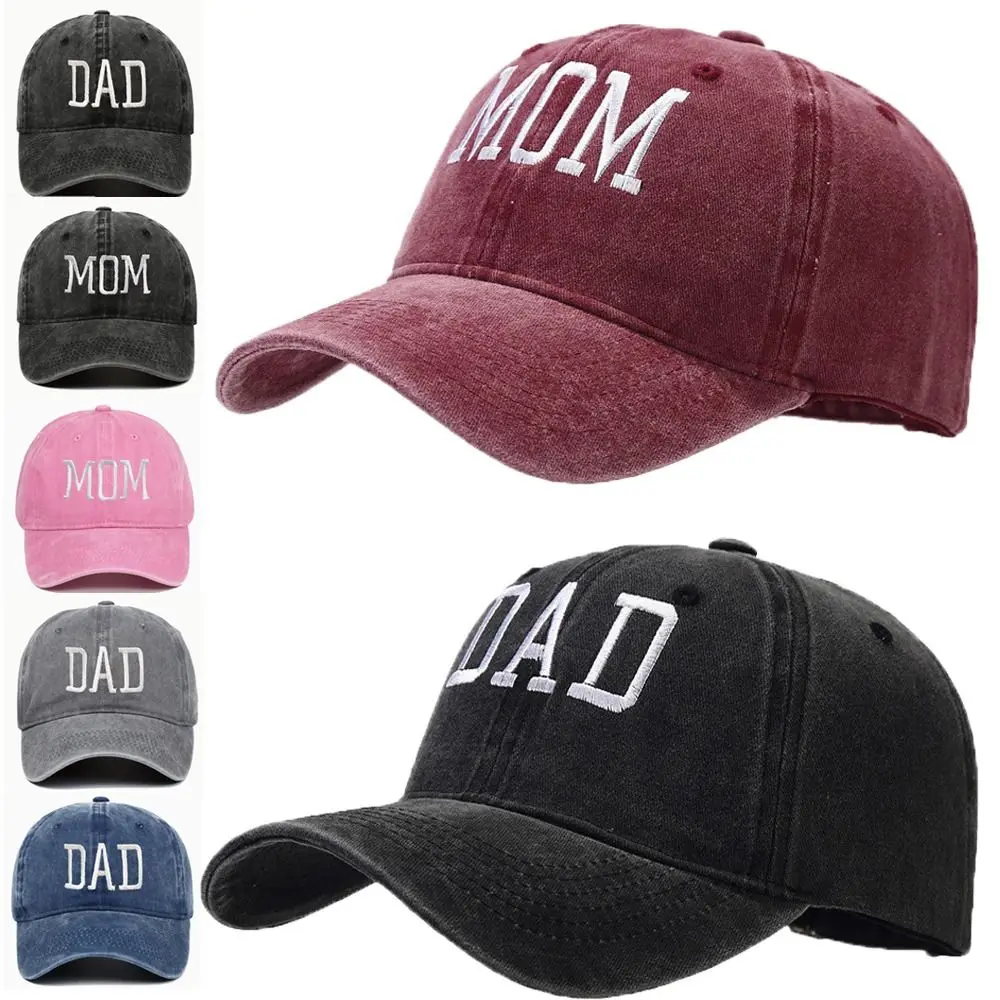 DAD MOM Embroidery Cotton Baseball Cap Fashion Women Men Hat Sport Visors Snapback Cap Sun Hat Breathable Outdoor Caps