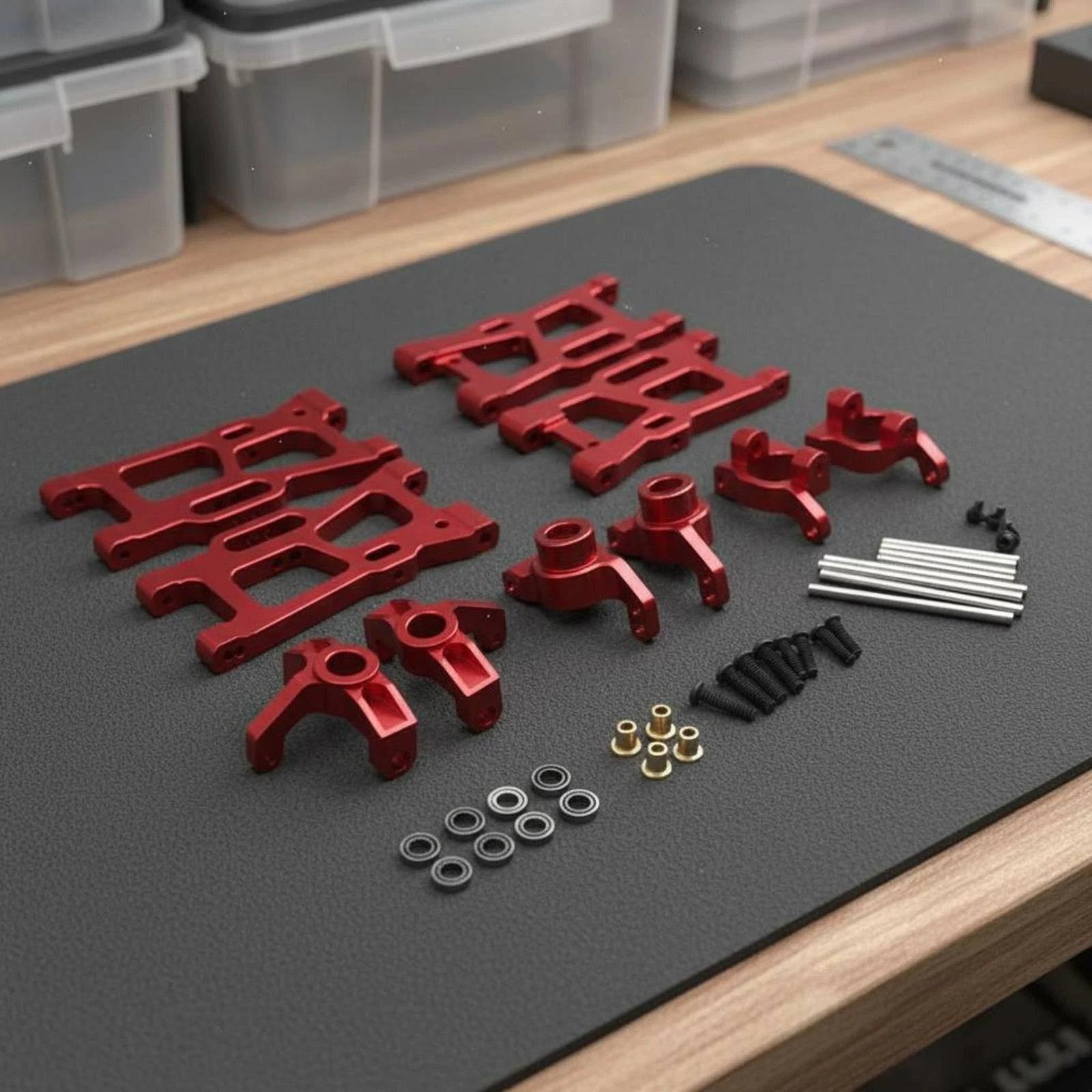

Front and Rear Swing Arm Kit Easy Installation Metal Chassis Parts Kit Damping System Arm Set Lightweight for Upgrade