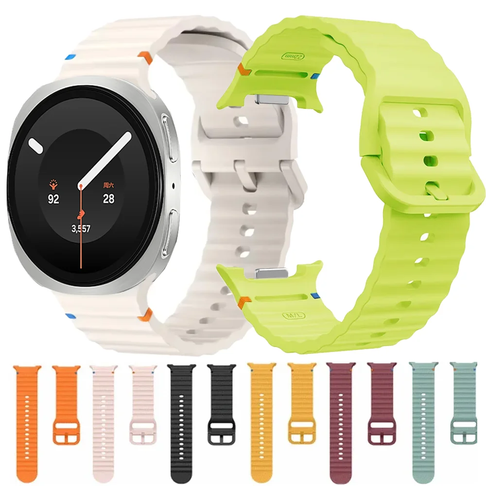 Original Comfortable Silicone Band for Samsung Galaxy Watch 9 8 40mm 44mm 8 Classic 46mm Soft Strap Correa Bracelet Accessories