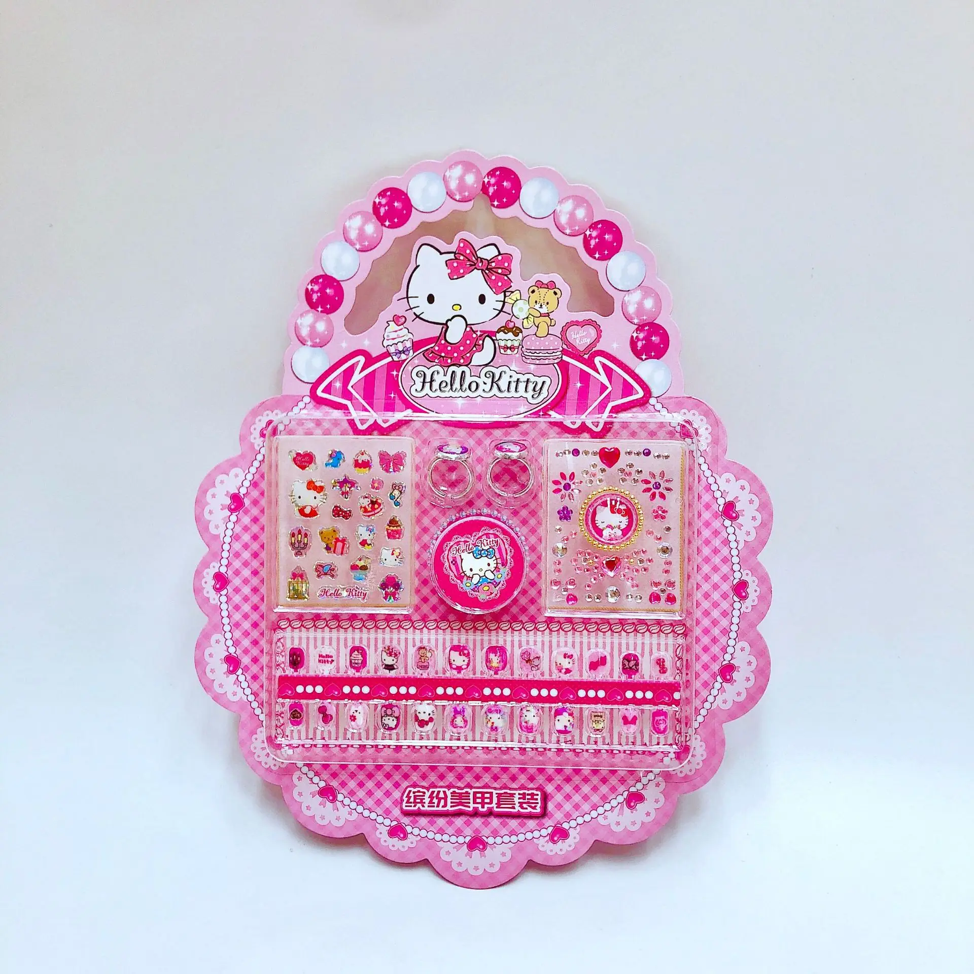 

Hello Kitty Sanrio Kulomi Elsa Princess Nail Sticker Set Kawaii Waterproof Frozen Girl Nail Art Gift Toys Children