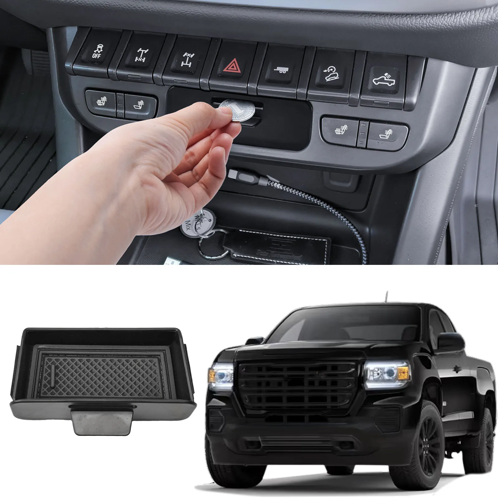 Выдвижной ящик для хранения в центральной консоли для Chevrolet Colorado/GMC Canyon SLE/SLT/Denali 2015-2022 годов выпуска, скрытый отсек для монет
