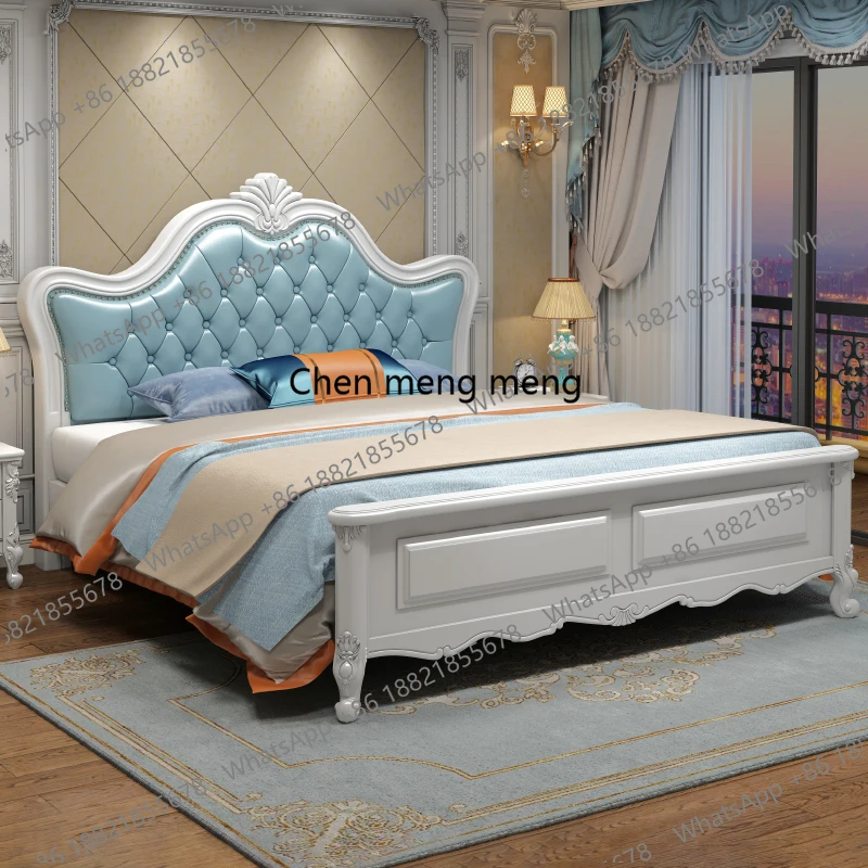 

Minimalist Modern Bed Aesthetics European Wedding Confortable Small Family Bed Apartment High Quality Frame Muebles Furniture