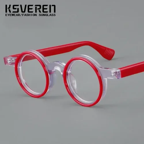 Imagen 2 del producto KSVEREN-gafas de lectura redondas para hombres y mujeres, anteojos recetados personalizados, montura de moda, gafas para presbicia, nuevas