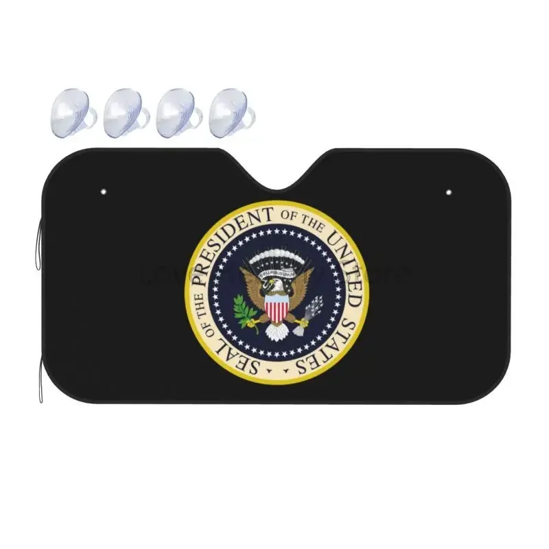 

Seal of The President of The United States Print Car Windshield Sun Shade Front Window Sunshade Visor Shield Cover Block UV Rays