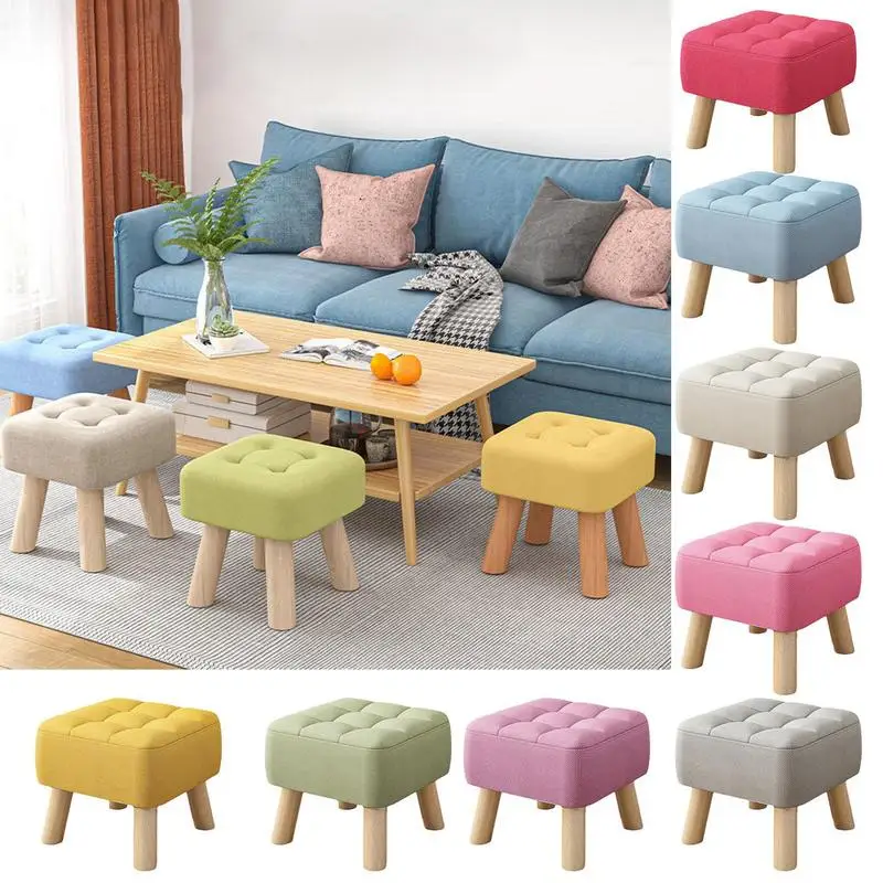 

Nordic Living Room Square Stool Modern Casual Thickened Household Low Stool Prince Stool Creative Shoe Hourglass Apartment Sofa