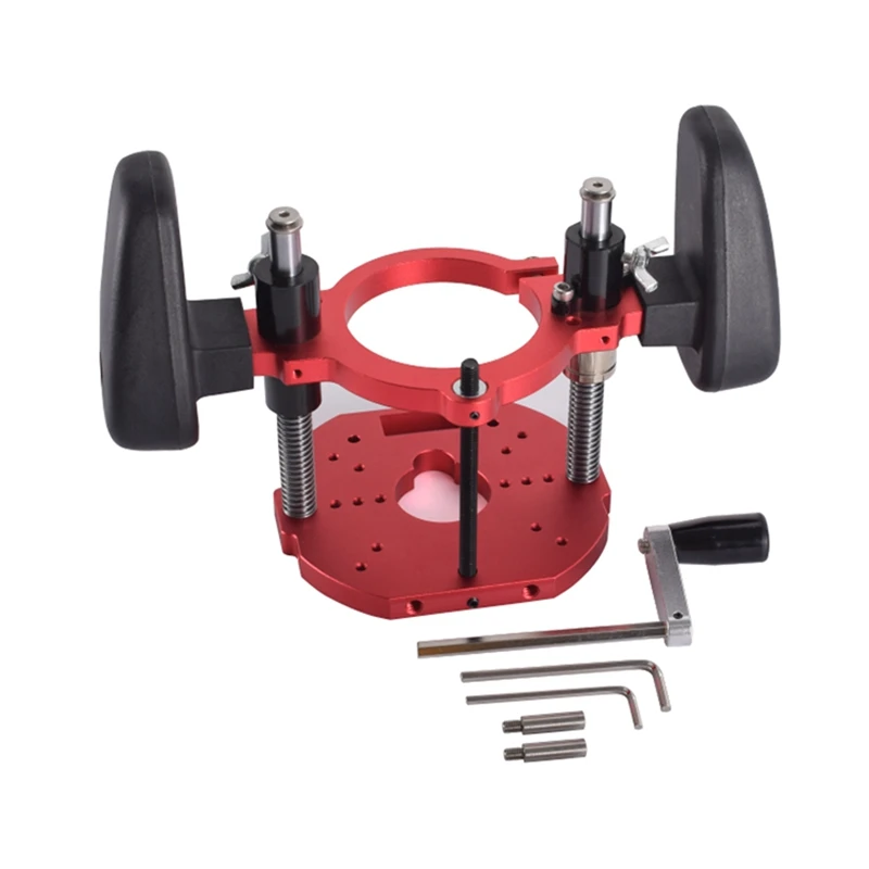 Plate Lift Base Router Lift For Motors Wood Router Working Bench DIY Tools Woodworking Tool Easy Install Easy To Use Red