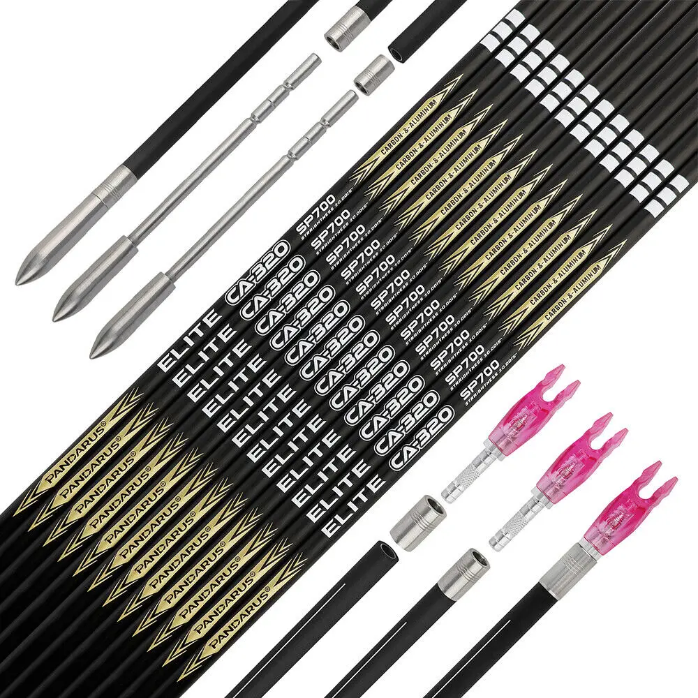 

12pcs ID3.2mm Pandarus ELITE CA320 design Same as X10 Carbon Aluminum Arrows Shafts For Archery Hunting